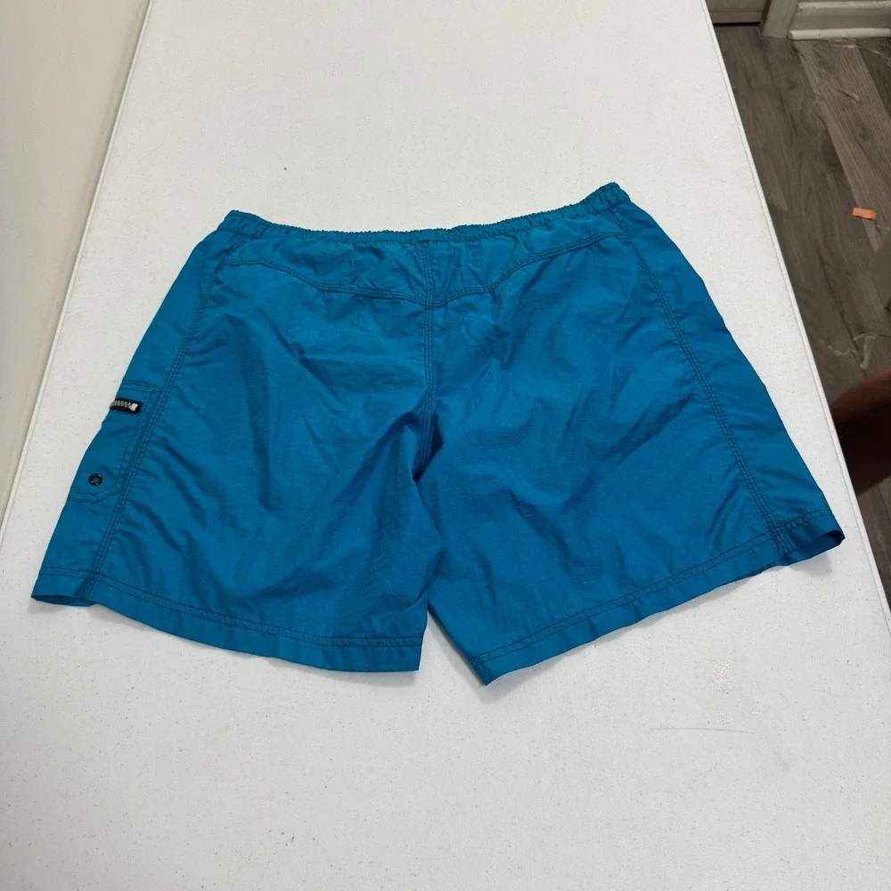Speedo Mens Vintage Ripstop Nylon Swim Trunks Teal Blue Mesh Lined Size M 5611